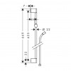 Hansgrohe Unica - Croma sprchová tyč 650 mm so sprchovou hadicou Isiflex 1600 mm, chróm 26503000