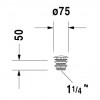 Duravit - Neuzatvárateľný odtokový ventil, chróm 0050241000